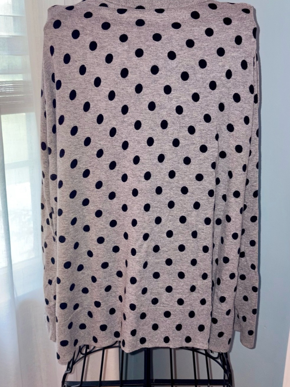 Torrid Gray Cardigan with Black Polka Dot Print size 3 - Picture 2 of 5